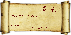 Panitz Arnold névjegykártya
